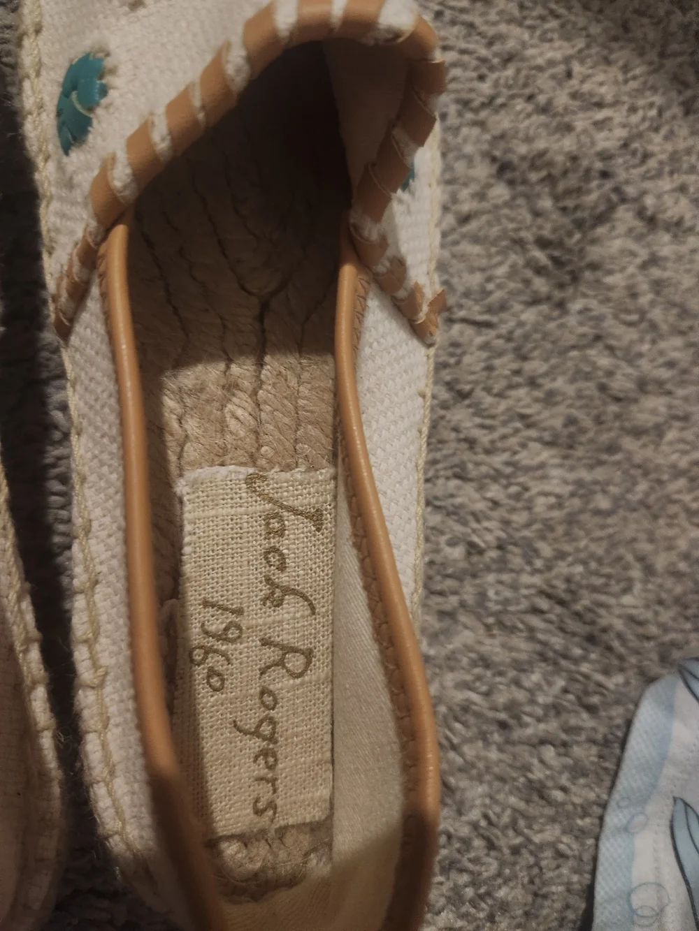 Jack Rogers White Canvas Espadrilles with Multicolor Flower Accents